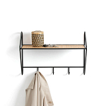 Настенная вешалка с полкой из ротанга Bourn Shelf-hanger варинант исполнения - 2 | Loft Concept в Рязани