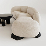 Диван Cannes трехместный с обивкой букле молочного цвета варинант исполнения - 2 | Loft Concept в Рязани