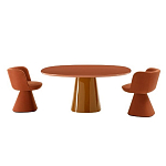 Обеденный стол оранжевый с тонкой столешницей и основанием в виде конуса Viola варинант исполнения - 2 | Loft Concept в Рязани