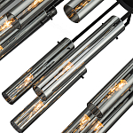 Люстра со стеклянными цилиндрическими плафонами Luminous Cylinders Smoky варинант исполнения - 5 | Loft Concept в Рязани