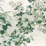 Обои ручная роспись Uki Hana Original Colourway on 12 Carat White Gold gilded paper варинант исполнения - 2 | Loft Concept в Рязани