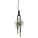 Подвесной светильник черного цвета с прозрачным стеклянным плафоном и золотистой центральной вставкой Virelia  варинант исполнения - 1 | Loft Concept в Рязани