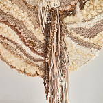 Овальный Современный Гобелен Абстракция в бежевых тонах Shallow варинант исполнения - 2 | Loft Concept в Рязани