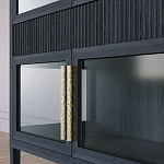 Витрина Primo со стеклянными фасадами и 2 ящиками Черный дуб варинант исполнения - 5 | Loft Concept в Рязани