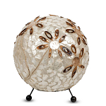 Настольная лампа из перламутра на металлическом каркасе Indonesian Ball варинант исполнения - 2 | Loft Concept в Рязани