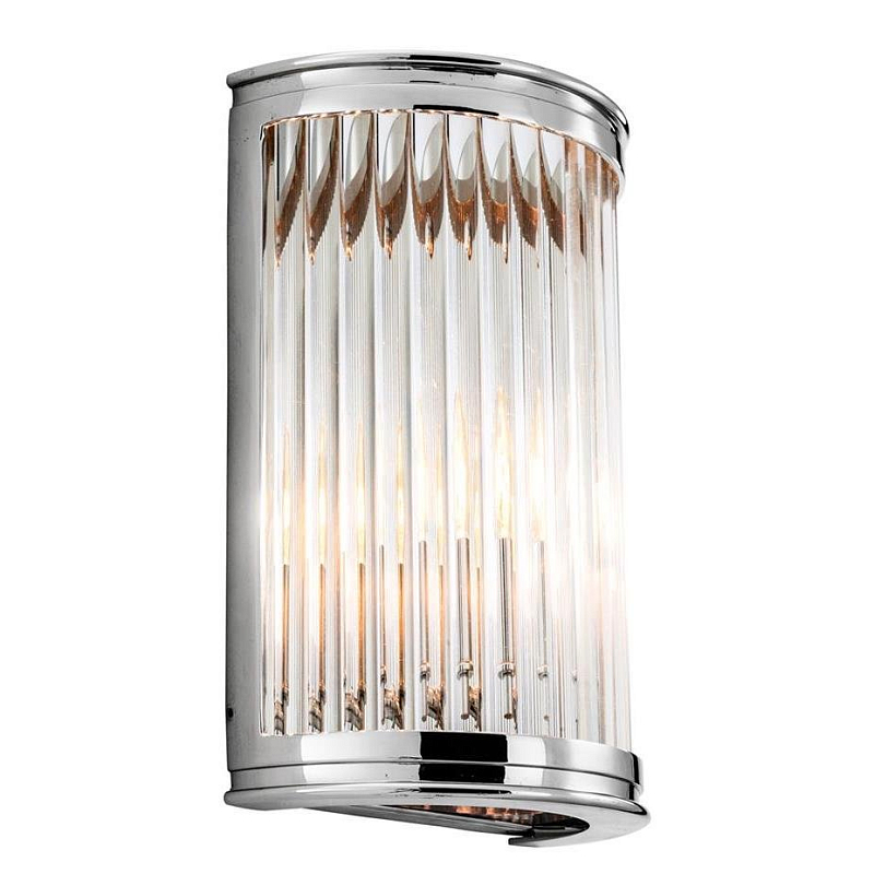 Бра Wall Lamp Alice Nickel Никель Прозрачное Стекло Бра Wall Lamp Alice Nickel Никель Прозрачное Стекло в Рязани | Loft Concept