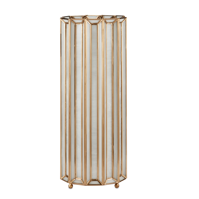 Настольная лампа в форме цилиндра фактурная Soft Glow Lamps Молочный Латунь в Рязани | Loft Concept 