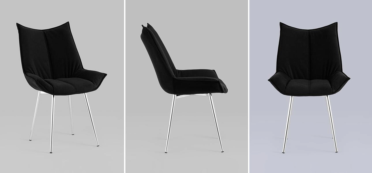 Стул Oslo Chair Черный Велюр Стул Oslo Chair Черный Велюр - Loft-Concept в Рязани