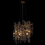 Подвесная люстра в виде ветвей деревьев золотого цвета с прозрачными подвесками-каплями 8 и 14 ламп Droplet Chandelier варинант исполнения - 3 | Loft Concept в Рязани