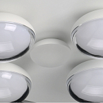 Потолочный светильник овальной формы белого цвета с 7-ю лампами Lunar Pebbles варинант исполнения - 11 | Loft Concept в Рязани