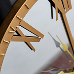 Часы настенные зеркальные с золотым металлическим циферблатом Mirror Tower Clock варинант исполнения - 2 | Loft Concept в Рязани