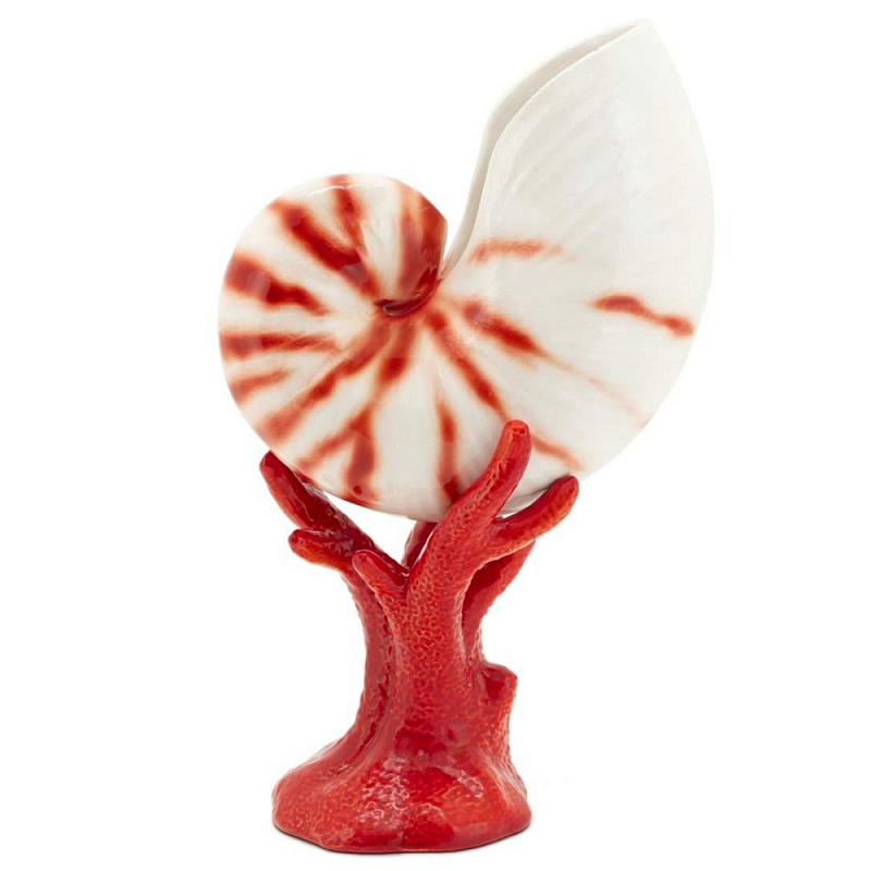 Статуэтка Seashell Bisc. With Base Белый Красный Черный Статуэтка Seashell Bisc. With Base Белый Красный Черный в Рязани | Loft Concept