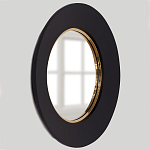 Чёрное настенное зеркало с золотым кантом Porunalia варинант исполнения - 1 | Loft Concept в Рязани