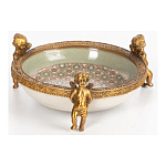 Чаша фарфоровая на бронзовых ножках в виде ангелов Porcelain Angels of Paradise варинант исполнения - 2 | Loft Concept в Рязани