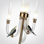 Торшер с 2-мя фигурками птиц на изогнутых прозрачных трубках Ganthea варинант исполнения - 3 | Loft Concept в Рязани