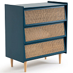 Комод с 3-мя ящиками из ротанга Blais Deep Blue Wicker Furniture варинант исполнения - 2 | Loft Concept в Рязани