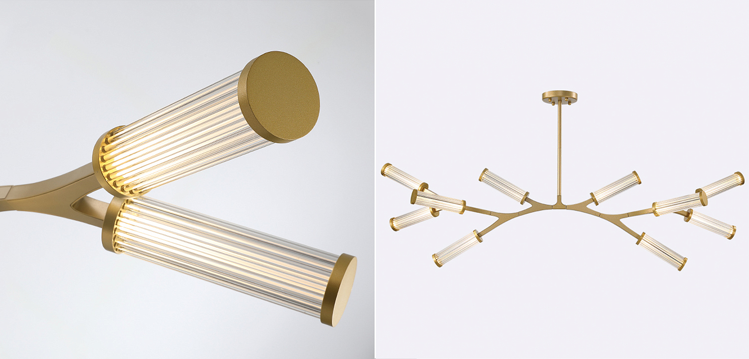 Люстра Cylinder Branches Chandelier Gold 10 Люстра Cylinder Branches Chandelier Gold 10 - Loft-Concept в Рязани
