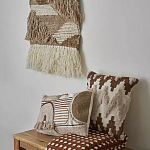 Чехол на подушку с вышивкой в виде геометрических узоров Beige Calista Square варинант исполнения - 5 | Loft Concept в Рязани