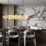 Подвесной светильник с фигурными элементами из белого алебастра Cryptocrystalline Stone варинант исполнения - 9 | Loft Concept в Рязани