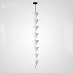 Подвесной светильник светодиодный в виде ряда белых металлических конусов  Herringbone варинант исполнения - 4 | Loft Concept в Рязани