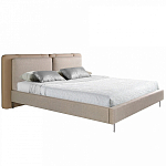 Кровать двуспальная серая с изголовьем из экокожи и ткани Modern Look варинант исполнения - 1 | Loft Concept в Рязани