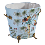 Кашпо из голубого фарфора с бронзовыми элементами Blue Garden варинант исполнения - 3 | Loft Concept в Рязани