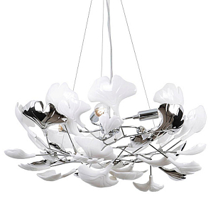Люстра Wintery flover Chrome с Белыми декоративными плафонами
