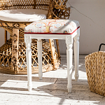 Банкетка одноместная из массива бука бежевая с растительным орнаментом Raffael Beige Floral Banquette варинант исполнения - 7 | Loft Concept в Рязани