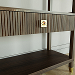 Стеллаж Elsa Dreams Walnut со стеклянными полками и ящиком варинант исполнения - 5 | Loft Concept в Рязани