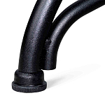 Обеденный стол с прямоугольной столешницей из стекла на черных металлических ножках White Marble варинант исполнения - 6 | Loft Concept в Рязани