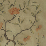 Обои ручная роспись Gustavian Tree of Life Special Colourway on brown Williamsburg варинант исполнения - 1 | Loft Concept в Рязани