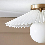 Потолочный светильник с белым плиссированным абажуром Headquarters варинант исполнения - 3 | Loft Concept в Рязани