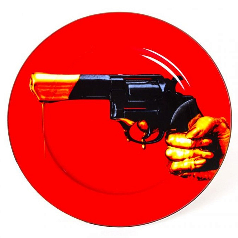 Тарелка Seletti Revolver Красный Черный Тарелка Seletti Revolver Красный Черный в Рязани | Loft Concept