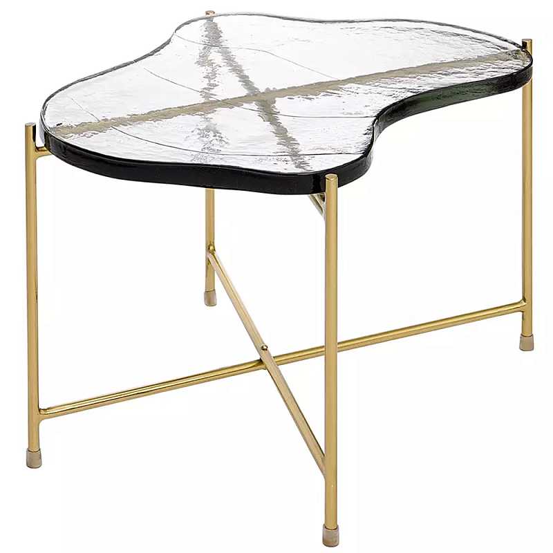 Журнальный столик с изогнутой стеклянной столешницей Curved Glass Table Top Прозрачный Золотой Журнальный столик с изогнутой стеклянной столешницей Curved Glass Table Top Прозрачный Золотой в Рязани | Loft Concept