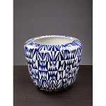 Кашпо с орнаментом в сочетании белого и синего цвета Artistic Flowerpot варинант исполнения - 3 | Loft Concept в Рязани