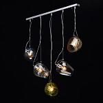 Люстра линейная с 5-ю разноцветными стеклянными плафонами Kaleido варинант исполнения - 3 | Loft Concept в Рязани