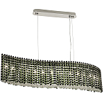 Линейная люстра изогнутой формы с хрустальными подвесками Crystal Art Chrome Green Linear Chandelier варинант исполнения - 2 | Loft Concept в Рязани
