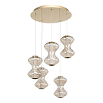 Люстра светодиодная с стеклянными волнообразными плафонами Amphora of Light варинант исполнения - 3 | Loft Concept в Рязани