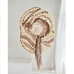 Овальный Современный Гобелен Абстракция в бежевых тонах Shallow варинант исполнения - 4 | Loft Concept в Рязани