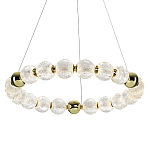 Люстра подвесная кольцевая с прозрачными рифлеными шарообразными плафонами Crystal Globule варинант исполнения - 1 | Loft Concept в Рязани