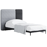 Кровать с большим мягким изголовьем Unity Grey Bed варинант исполнения - 3 | Loft Concept в Рязани