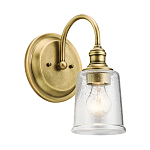 Бра с прозрачным стеклянным абажуром в форме цилиндра Kichler варинант исполнения - 7 | Loft Concept в Рязани