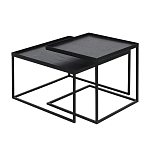 Комплект столиков с квадратными столешницами черные Black Table Combination варинант исполнения - 1 | Loft Concept в Рязани