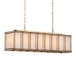 Люстра прямоугольная с каркасом золотого цвета Soft Glow Lamps варинант исполнения - 2 | Loft Concept в Рязани