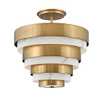 Потолочный светильник многоярусный с чередованием латунных и белых колец Hinkley  варинант исполнения - 1 | Loft Concept в Рязани