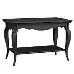 Стол журнальный черный из массива бука с полкой в стиле прованс Black Provence варинант исполнения - 1 | Loft Concept в Рязани