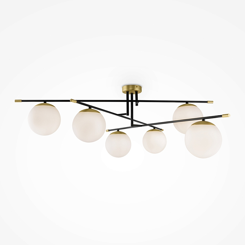 Потолочный светильник Spike Balls Hanging Lamp Белый Золотой Черный в Рязани | Loft Concept 