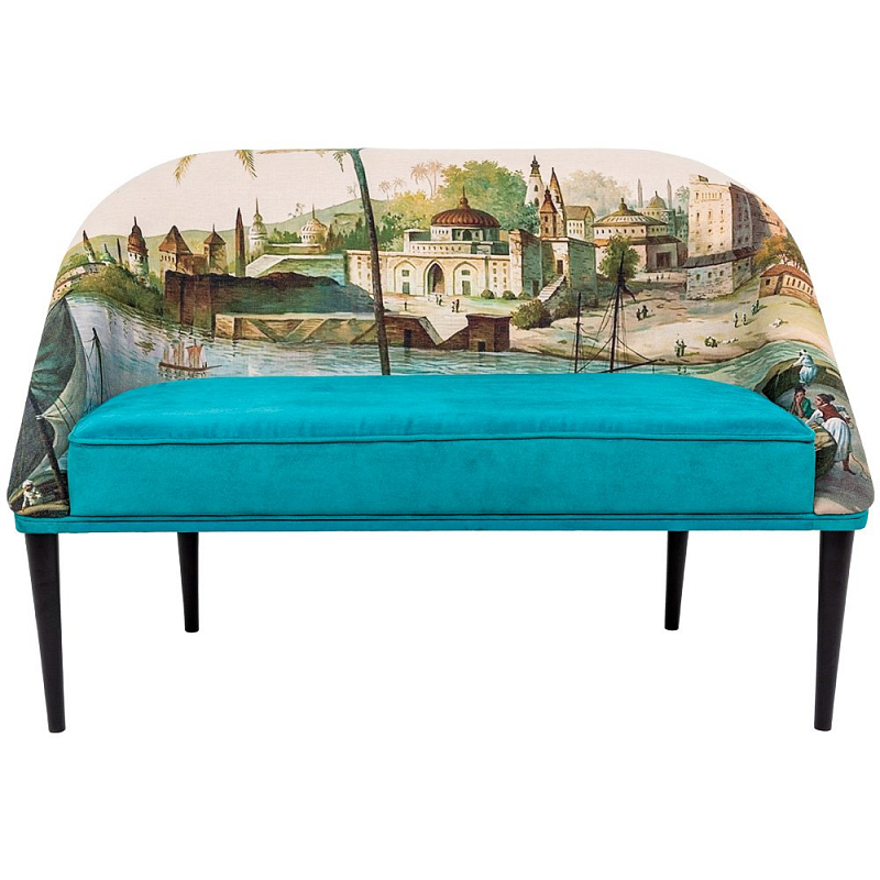 Диван Sofa Benares Бирюзовый Бежево-серый Диван Sofa Benares Бирюзовый Бежево-серый в Рязани | Loft Concept