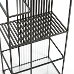 Стеллаж из металла и стекла Menzie Black Stripes Metal Rack варинант исполнения - 4 | Loft Concept в Рязани