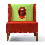 FUN Armchair "Chili Pepper" Red Дизайнерское кресло с цветным принтом варинант исполнения - 1 | Loft Concept в Рязани